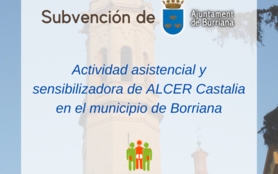 ALCER CASTALIA RECIBE UNA SUBVENCIÓN DEL AYUNTAMIENTO DE BORRIANA PARA SU ACTIVIDAD EN EL MUNICIPIO